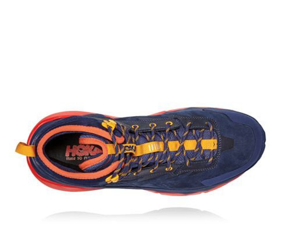 Hoka One One Mens Hiking Boots - Kaha GORE-TEX - Blue/Red - TKZS81754
